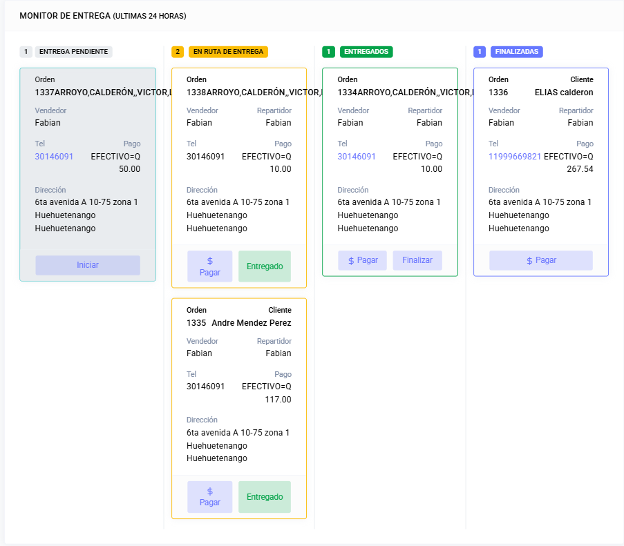 Delivery App Interface
